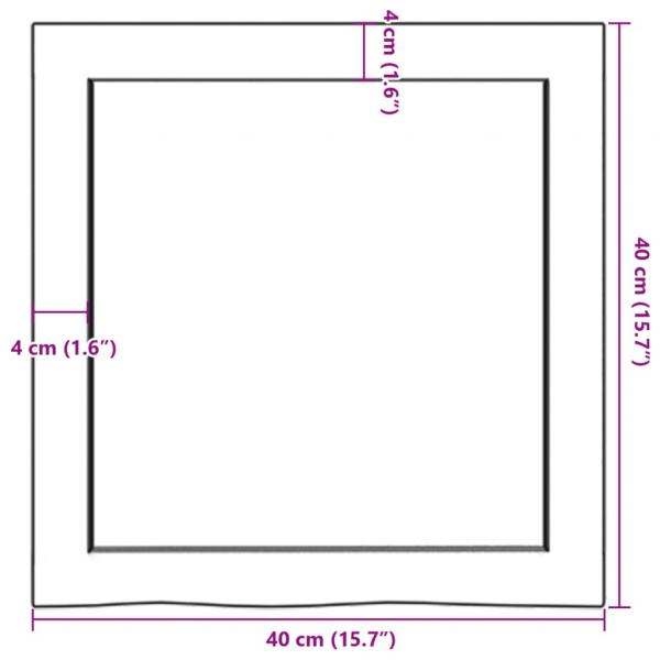 Wandregal Hellbraun 40x40x(2-4) cm Massivholz Eiche Behandelt