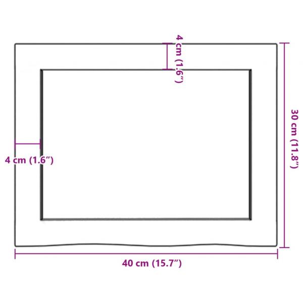 Wandregal Hellbraun 40x30x(2-4) cm Massivholz Eiche Behandelt