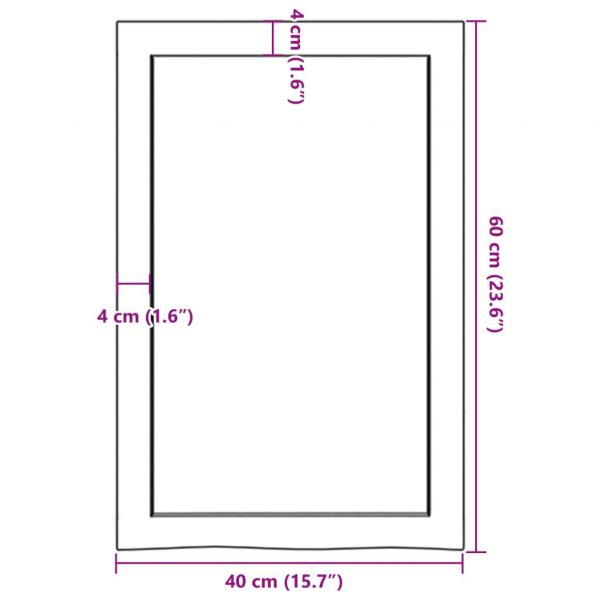 Wandregal Hellbraun 40x60x(2-4) cm Massivholz Eiche Behandelt