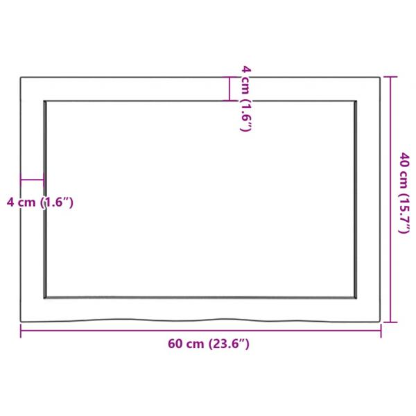 Wandregal Hellbraun 60x40x(2-4) cm Massivholz Eiche Behandelt