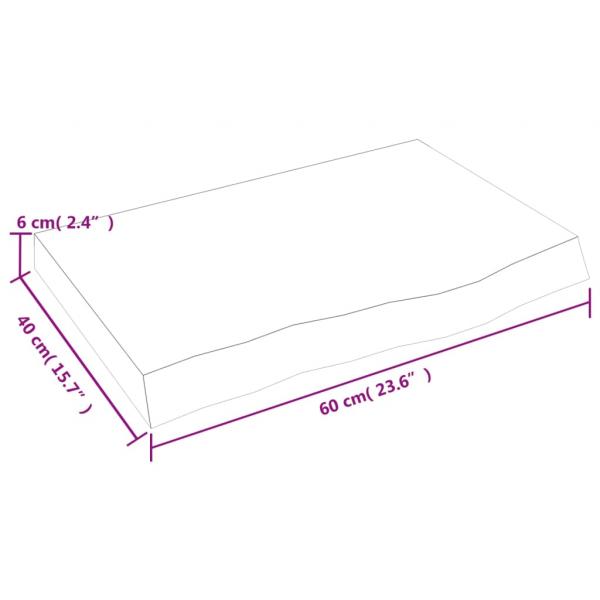 Wandregal Hellbraun 60x40x(2-6) cm Massivholz Eiche Behandelt