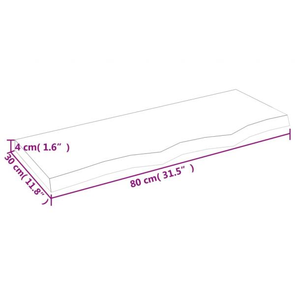 Wandregal Hellbraun 80x30x(2-4) cm Massivholz Eiche Behandelt