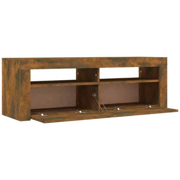 TV-Schrank mit LED-Leuchten Räuchereiche 120x35x40 cm