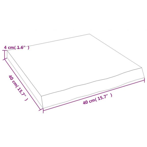 Wandregal Dunkelbraun 40x40x(2-4) cm Massivholz Eiche Behandelt