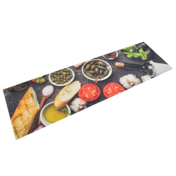 ARDEBO.de - Küchenteppich Waschbar Wein & Essen 45x150 cm Samt