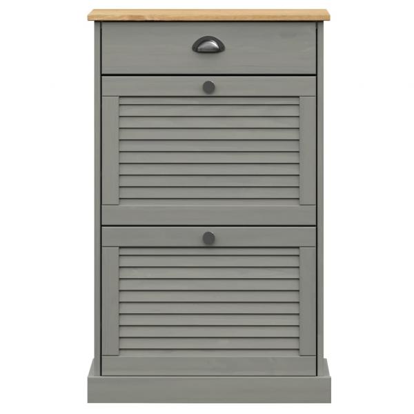 Schuhschrank VIGO 60x35x96 cm Grau Massivholz Kiefer