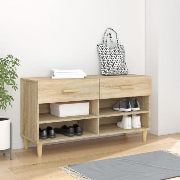 ARDEBO.de - Schuhschrank Sonoma-Eiche 102x35x55 cm Holzwerkstoff