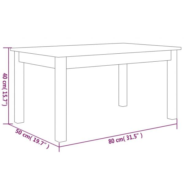 Couchtisch 80x50x40 cm Massivholz Kiefer