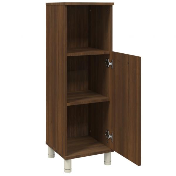 Badschrank Braun Eichen-Optik 30x30x95 cm Holzwerkstoff