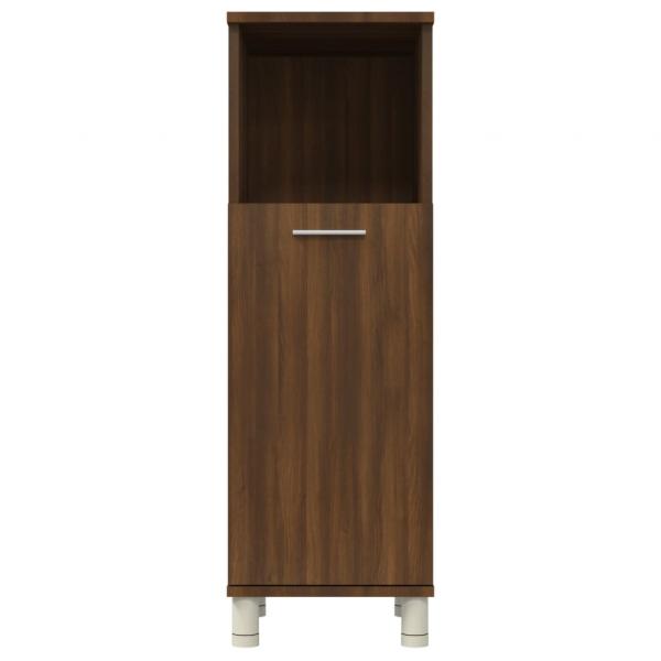 Badschrank Braun Eichen-Optik 30x30x95 cm Holzwerkstoff