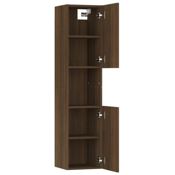 Badezimmerschrank Braun Eichen-Optik 30x30x130 cm Holzwerkstoff