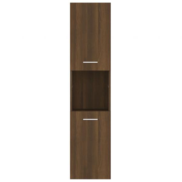 Badezimmerschrank Braun Eichen-Optik 30x30x130 cm Holzwerkstoff