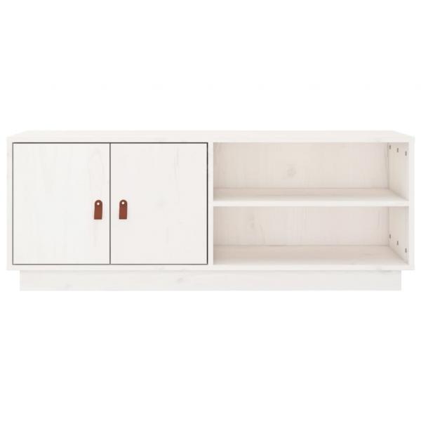 TV-Schrank Weiß 105x34x40 cm Massivholz Kiefer