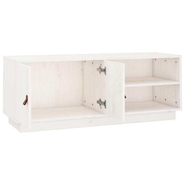 TV-Schrank Weiß 105x34x40 cm Massivholz Kiefer