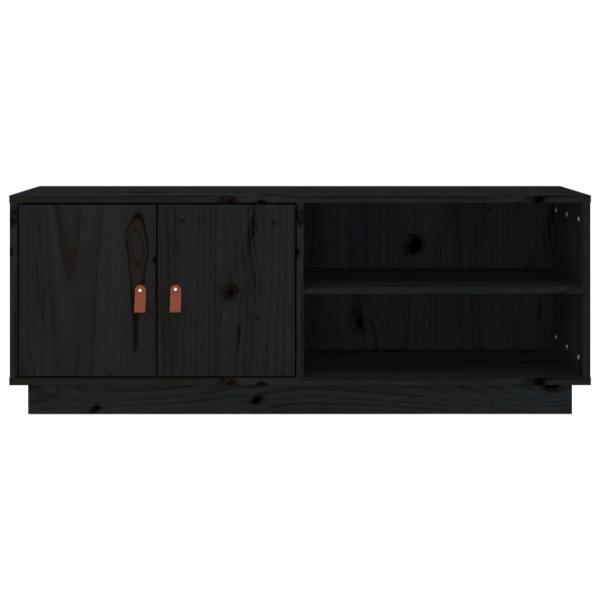 TV-Schrank Schwarz 105x34x40 cm Massivholz Kiefer