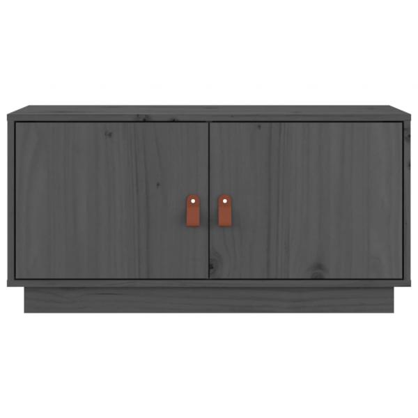 TV-Schrank Grau 80x34x40 cm Massivholz Kiefer