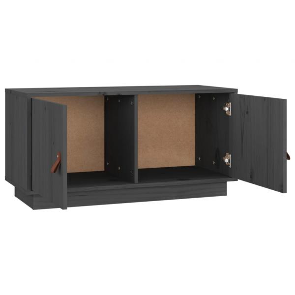 TV-Schrank Grau 80x34x40 cm Massivholz Kiefer