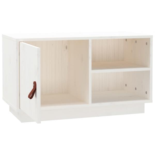 TV-Schrank Weiß 70x34x40 cm Massivholz Kiefer