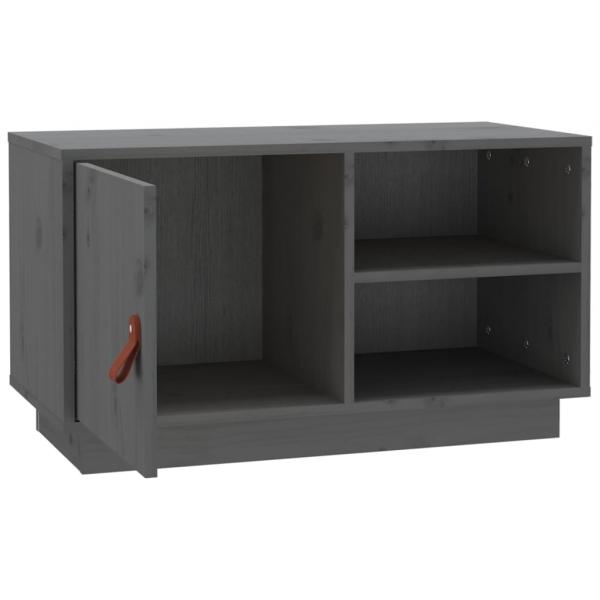 TV-Schrank Grau 70x34x40 cm Massivholz Kiefer