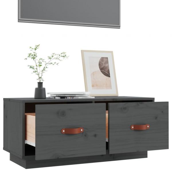 TV-Schrank Grau 80x34x35 cm Massivholz Kiefer