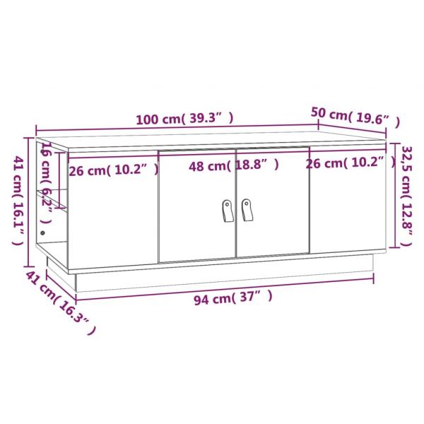 Couchtisch 100x50x41 cm Massivholz Kiefer