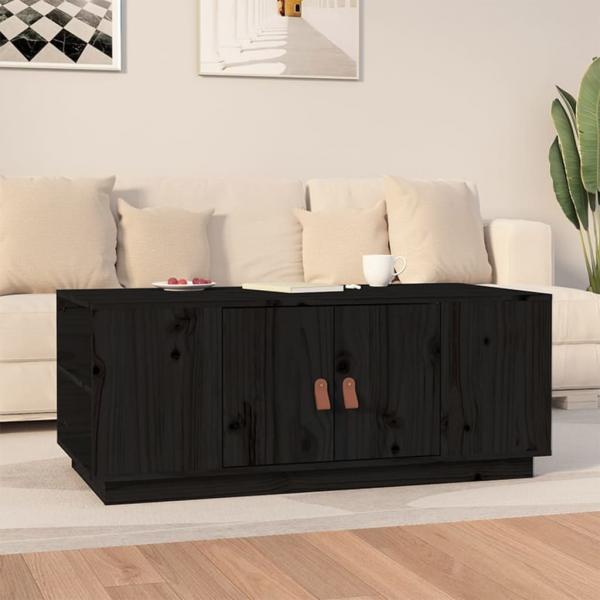 ARDEBO.de - Couchtisch Schwarz 100x50x41 cm Massivholz Kiefer