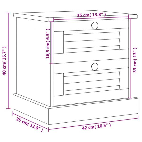 Nachttisch VIGO Grau 42x35x42 cm Massivholz Kiefer