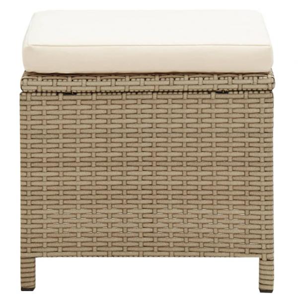 Gartenstühle mit Hocker 2 Stk. Poly Rattan Beige