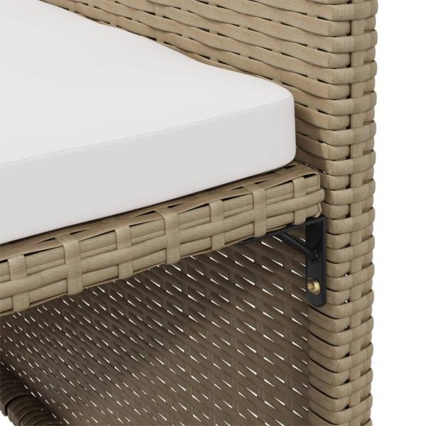 Gartenstühle mit Hocker 2 Stk. Poly Rattan Beige