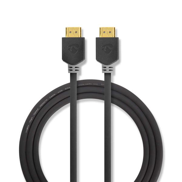 High Speed ??HDMI ? Kabel mit Ethernet | HDMI? Stecker | HDMI? Stecker | 4K@30Hz | ARC | 10.2 Gbps | 20.0 m | Rund | PVC | Anthrazit | Verpackung mit Sichtfenster