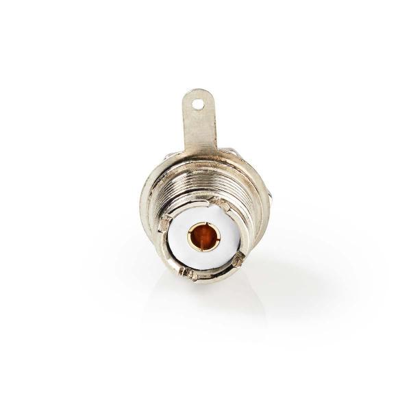 PL259 Stecker | Gerade | Buchse | Vernickelt | 75 Ohm | Chassis | Kabeleingangsdurchmesser: 5.0 mm | Metall | Silber | 25 Stück | Plastikbeutel