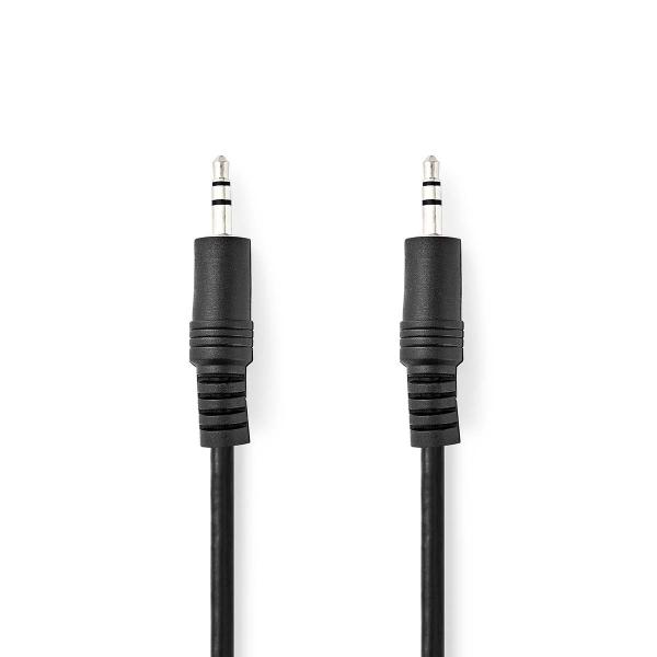 ARDEBO.de - Stereo-Audiokabel | 3.5 mm Stecker | 3.5 mm Stecker | Vernickelt | 0.50 m | Rund | Schwarz | Aufhänger