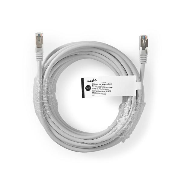 CAT6a-Netzwerkkabel | SF/UTP | RJ45 Stecker | RJ45 Stecker | 7.50 m | Rund | PVC | Grau | Aufhänger (Menge: 20 je Bestelleinheit)