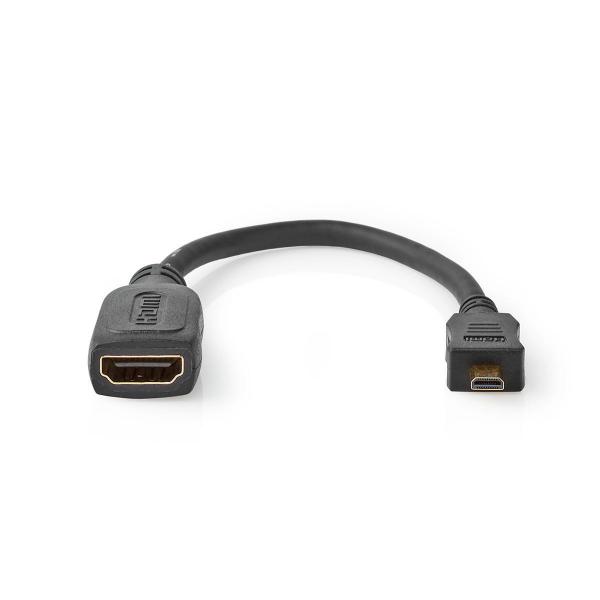 High Speed ??HDMI ? Kabel mit Ethernet | HDMI? Micro Stecker | HDMI? Ausgang | 4K@30Hz | 10.2 Gbps | 0.20 m | Rund | ABS / PVC | Schwarz | Aufhänger (Menge: 50 je Bestelleinheit)