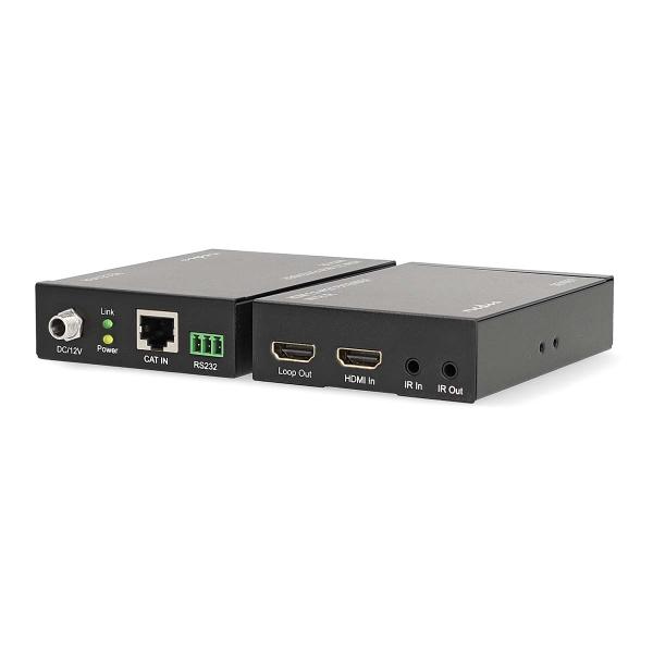 ARDEBO.de - HDMI ? Extender | Über CAT6 | Up to 60.0 m | 4K@60Hz | 18 Gbps | Metall | Anthrazit