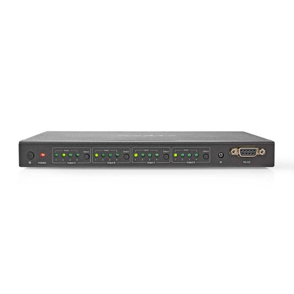 HDMI ? Matrix Switch | 4x 4-Port port(s) | DC Power / 1x RS232 / 4x HDMI? Eingang | 4x HDMI? Ausgang | 4K@60Hz | 18 Gbps | ferngesteuert | Metall | Schwarz