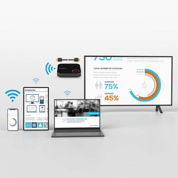 Drahtloser HDMI? Empfänger | WLAN | 2400 MHz | 30.0 m (Sichtlinie) | 4K@60Hz | 0.04 Gbps | PVC | Schwarz