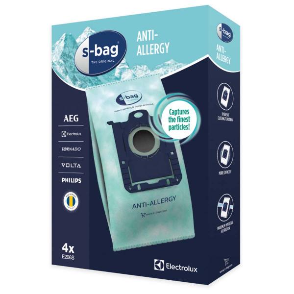 E206S s-bag® Staubsaugerbeutel Anti-Allergie - 4 Stück (Menge: 10 je Bestelleinheit)