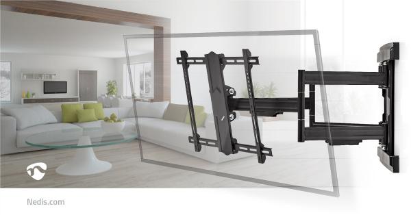 Vollbewegliche-TV-Wandhalterung | 37 - 80 " | maximal unterstützes Bildschirmgewicht: 70 kg | kippbar | drehbar | Minimaler Wandabstand: 70 mm | Maximaler Wandabstand: 800 mm | 6 Drehpunkt(e) | Stahl | Schwarz