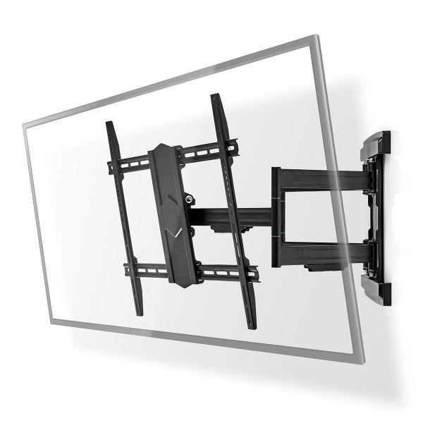 ARDEBO.de - Vollbewegliche-TV-Wandhalterung | 43 - 100 " | maximal unterstützes Bildschirmgewicht: 70 kg | kippbar | drehbar | Minimaler Wandabstand: 70 mm | Maximaler Wandabstand: 800 mm | 3 Drehpunkt(e) | Stahl | Schwarz