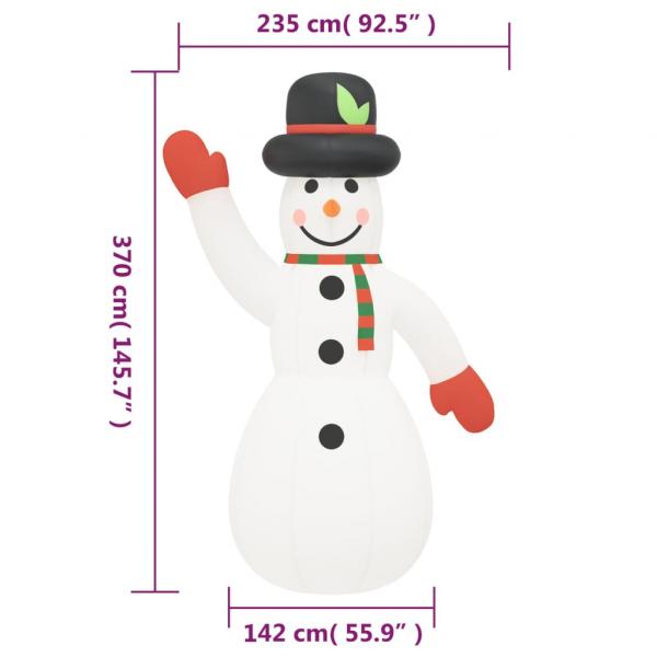 Aufblasbarer Schneemann mit LEDs 370 cm