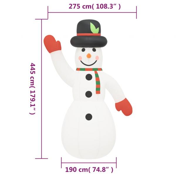 Aufblasbarer Schneemann mit LEDs 455 cm