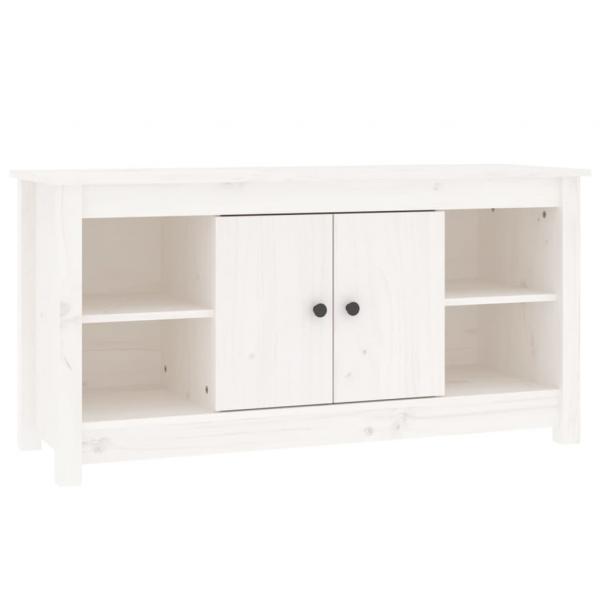 TV-Schrank Weiß 103x36,5x52 cm Massivholz Kiefer