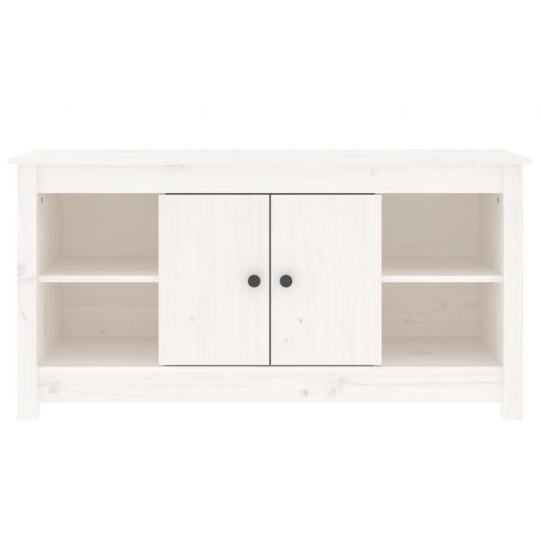 TV-Schrank Weiß 103x36,5x52 cm Massivholz Kiefer