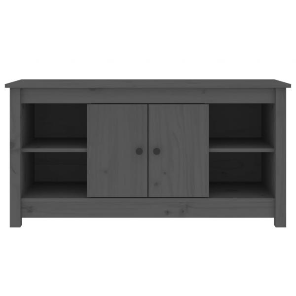 TV-Schrank Grau 103x36,5x52 cm Massivholz Kiefer