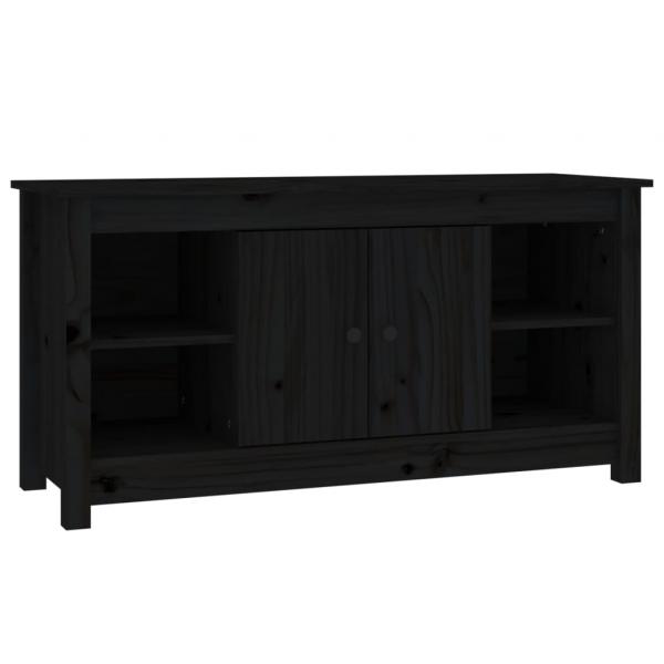 TV-Schrank Schwarz 103x36,5x52 cm Massivholz Kiefer