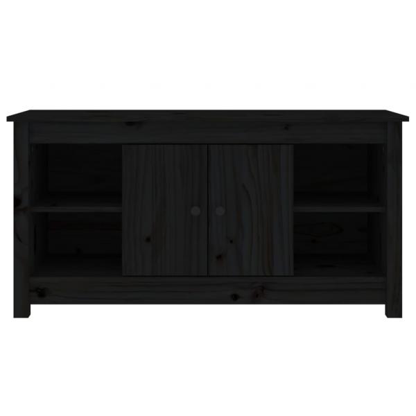 TV-Schrank Schwarz 103x36,5x52 cm Massivholz Kiefer