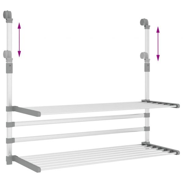 Wäschetrockner für Balkon 89x25x(60-95) cm Aluminium