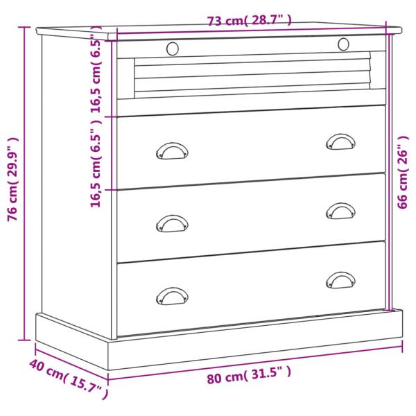 Kommode VIGO 80x40x76 cm Massivholz Kiefer