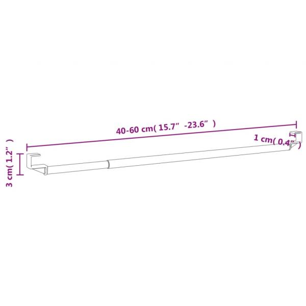 Gardinenstangen 2 Stk. Weiß und Silbern 40-60 cm Aluminium